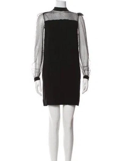 Pre-owned Givenchy Mock Neck Mini Dress In Black