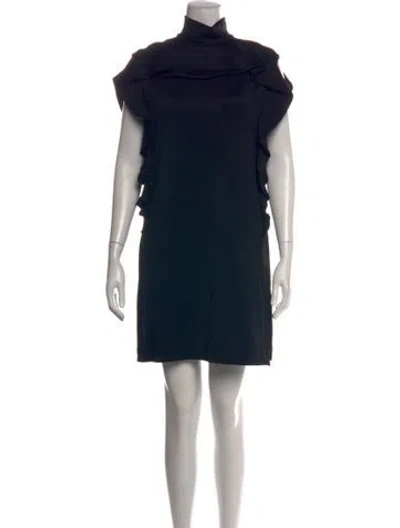 Pre-owned Givenchy Mock Neck Mini Dress In Black