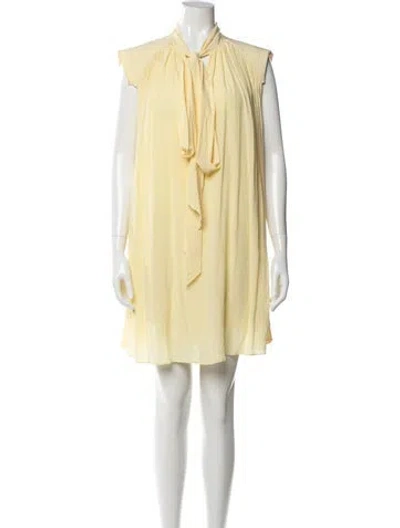 Pre-owned Givenchy Mock Neck Mini Dress In Yellow