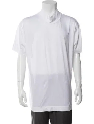 Pre-owned Givenchy Mock Neck Short Sleeve T-shirt In White