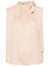Givenchy Mock-neck Silk Blouse In 粉色