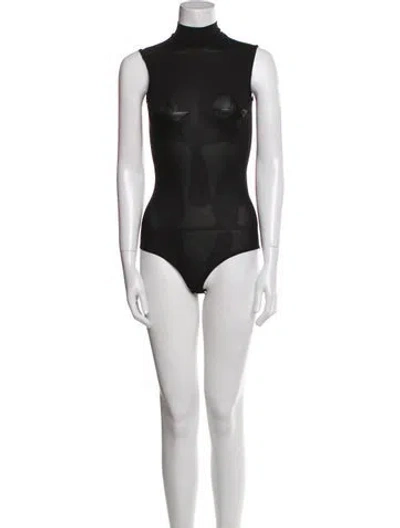 Pre-owned Givenchy Mock Neck Sleeveless Bodysuit In Black