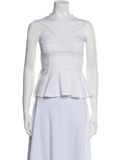 Pre-owned Givenchy Mock Neck Sleeveless Crop Top In White