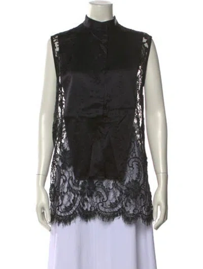 Pre-owned Givenchy Mock Neck Sleeveless Tunic In Black