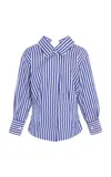 Givenchy Long Sleeve Striped Shirt Buttoned Cuffs Collar In Blue