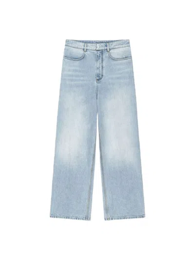 Givenchy Modern Low Rise Wide Leg Jeans In Blue