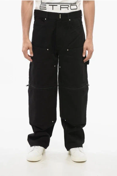 Givenchy Modular Designed Cargo Denims 26cm In Black
