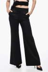 Givenchy Mohair Blend Wide Leg Pants With Concealed Closure