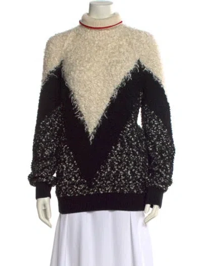 Pre-owned Givenchy Mohair Colorblock Pattern Sweater In Black
