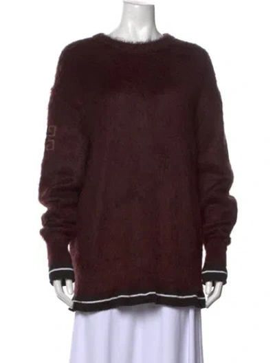 Pre-owned Givenchy Mohair Crew Neck Sweater In Brown/burgundy