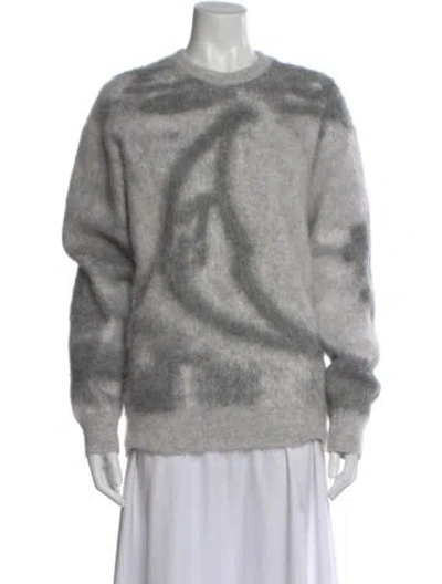 Pre-owned Givenchy Mohair Graphic Print Sweater In Gray