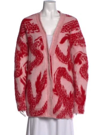 Pre-owned Givenchy Mohair Graphic Print Sweater W/ Tags In Red