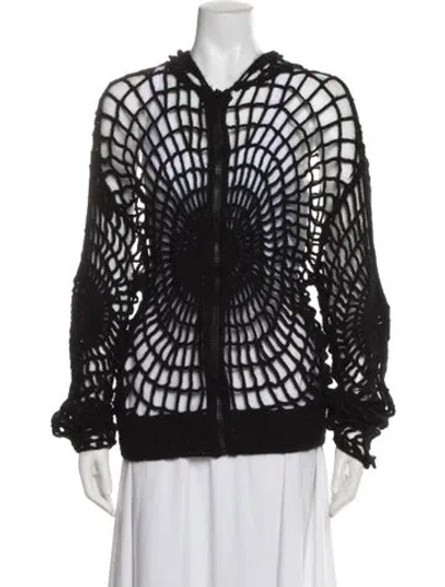Pre-owned Givenchy Mohair Graphic Print Top In Black