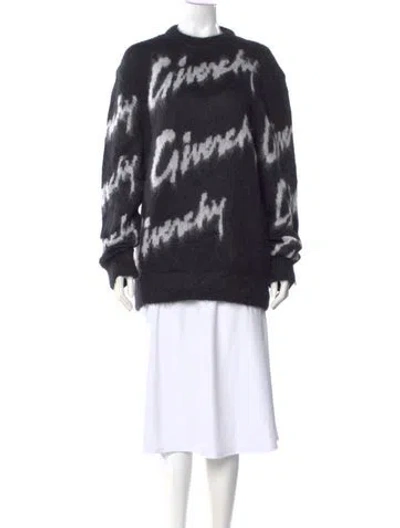 Pre-owned Givenchy Mohair Printed Sweater In Black