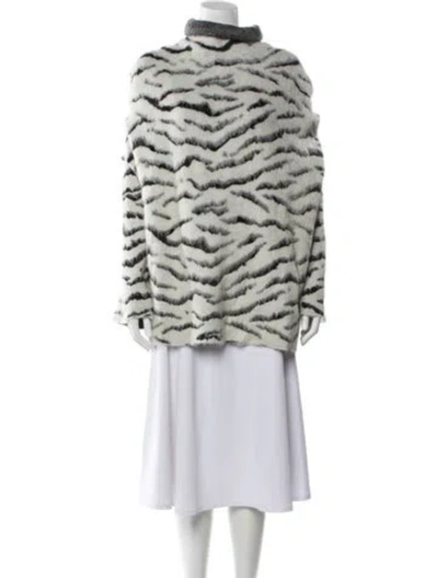 Pre-owned Givenchy Mohair Printed Sweater In White