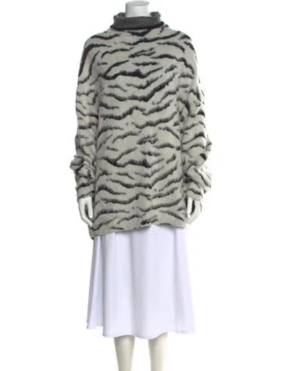 Pre-owned Givenchy Mohair Striped Sweater In White