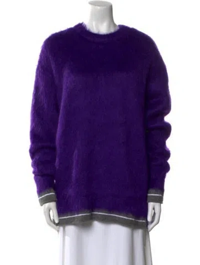 Pre-owned Givenchy Mohair V-neck Sweater In Purple