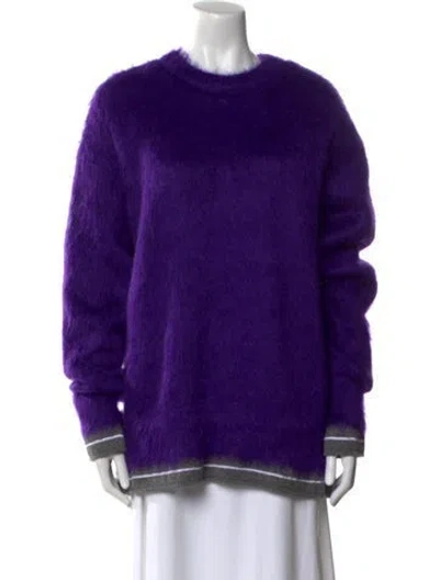 Pre-owned Givenchy Mohair V-neck Sweater In Purple