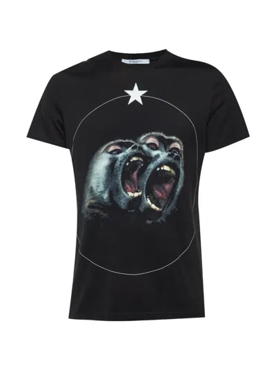 Pre-owned Givenchy Monkey Brothers Print T-shirt In Black