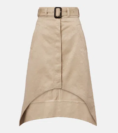 GIVENCHY MONOGRAM 72 COTTON TWILL MIDI SKIRT