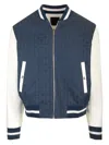 Givenchy Bicolor Cotton Varsity Jacket In Blue