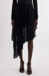 Givenchy Monogram 72 Embroidered Asymmetric Tulle Skirt In Black