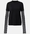 Givenchy Womens Black Brand-embroidered Mesh-sleeve Cotton-jersey T-shirt In Black/silvery