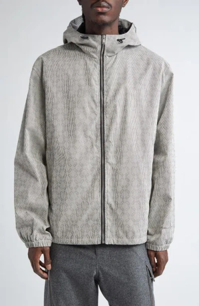 Givenchy Monogram 72 Jacquard Hooded Windbreaker In Burgundy