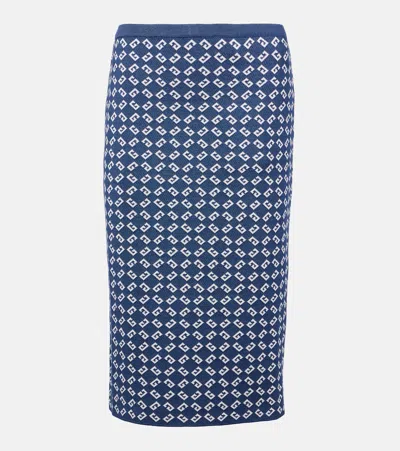 Givenchy Jupe En Jacquard Monogramme 72 In Denim Blue