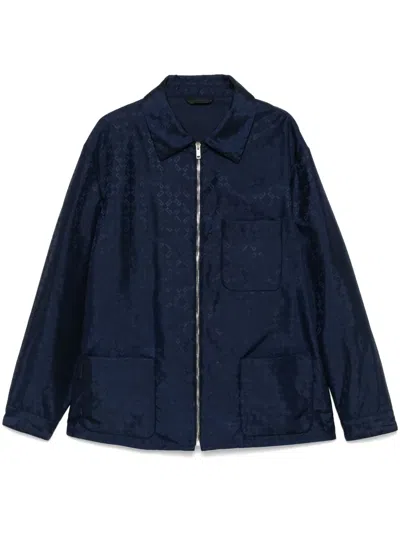 Givenchy Monogram 72 Jacquard Overshirt In Blue