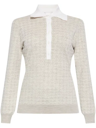 GIVENCHY MONOGRAM 72 JACQUARD POLO JUMPER