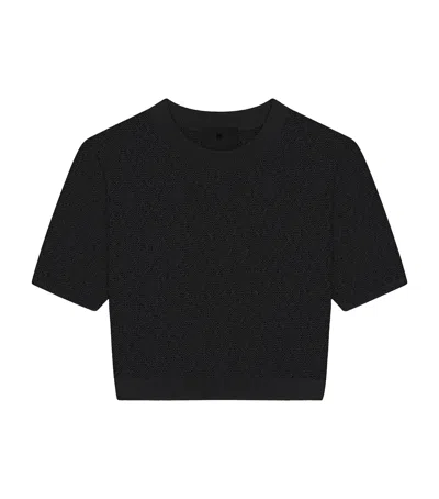 Givenchy Cropped Sweater In Monogram 72 Jacquard In Black