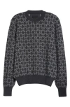 Givenchy Mens Medium Grey Monogram Logo-pattern Knitted Wool-blend Jumper In Medium Grey