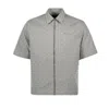 Givenchy Gray Monogram 72 Jacquard Zipped Shirt In Nero