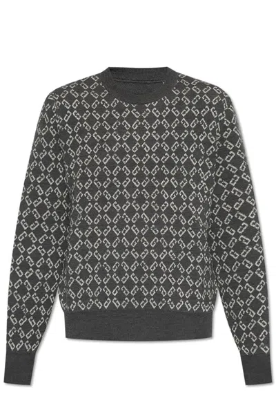 Givenchy Monogram 72 Kacquard Knit Sweater In Grau