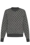 Givenchy Monogram 72 Kacquard Knit Sweater In Medium Grey
