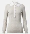 Givenchy Womens Beige Monogram Long-sleeves Stretch-wool Blend Polo Shirt In Beige