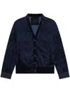 Givenchy Cardigan In Monogram 72 Velvet In 蓝色