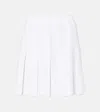 Givenchy Pleated Pointelle Knit Skirt With Ribbed Waistband In White