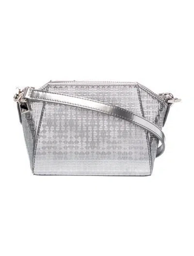 Pre-owned Givenchy Monogram Antigona Nano In Silver