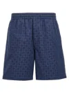 Givenchy Monogram 72 Jacquard Denim Bermuda Shorts In Multicolor