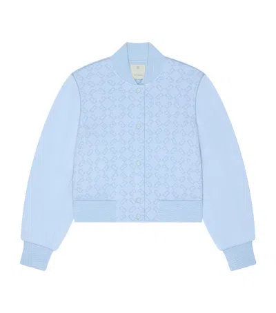 Givenchy Varsity Jacket In Monogram 72 Jacquard In Light Blue