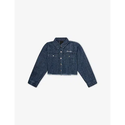 Givenchy Kids' Monogram Brand-embroidery Denim Jacket 10- In Denim Lave