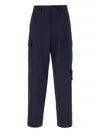 Givenchy Textured Cotton Cargo Pants In Blue
