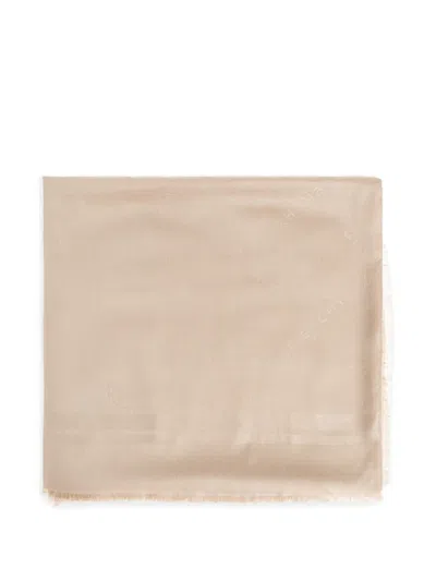 Givenchy Monogram Fringed Scarf In Neutral