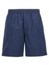 Givenchy Monogram Jacquard Bermuda Shorts In Navy