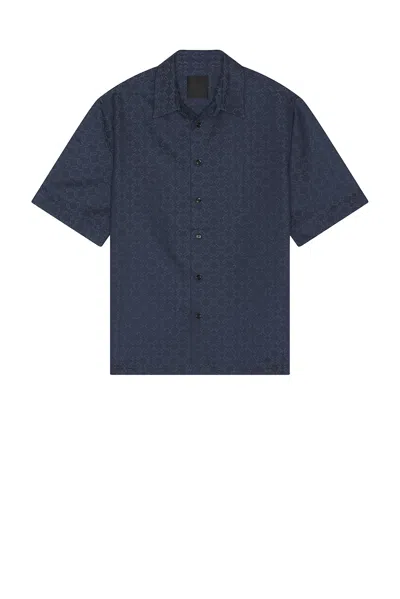 Givenchy Monogram Jacquard Shirt In Grey & Blue