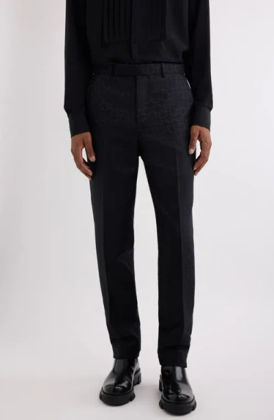 Givenchy Monogram Jacquard Straight Leg Formal Pants In Black