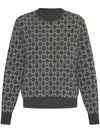 Givenchy Mens Medium Grey Monogram Logo-pattern Knitted Wool-blend Jumper In Grau