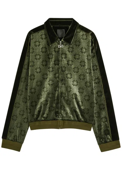 Givenchy Monogram-jacquard Velvet Jacket In Green